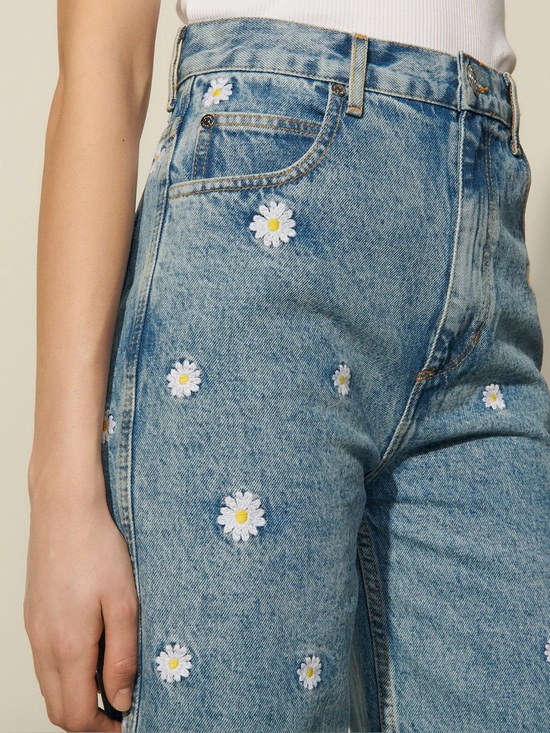 Sandro Denim - Sandro Flower Embroidered Jeans
